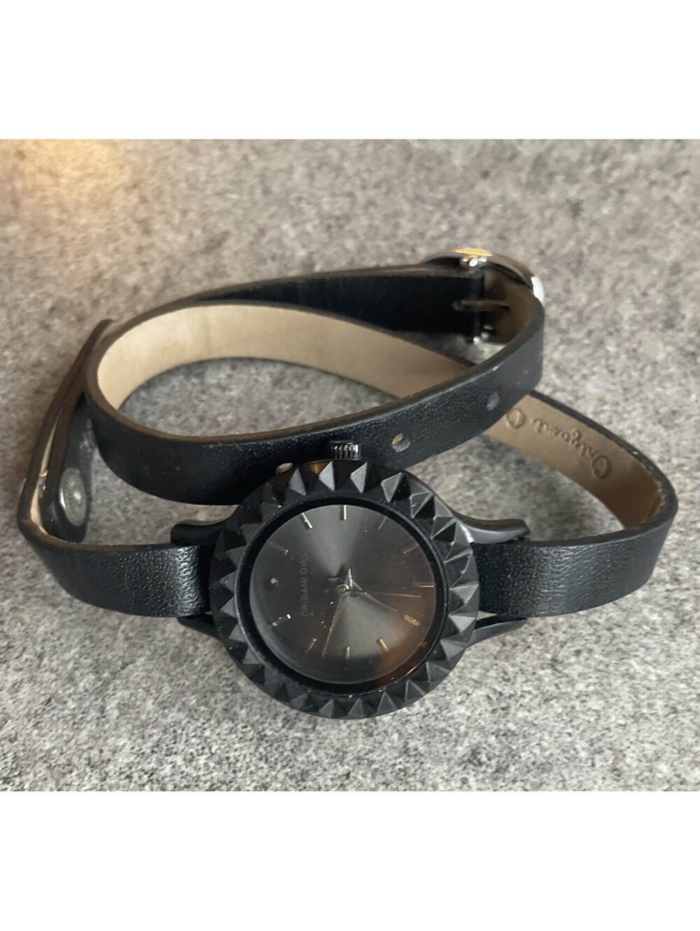 Beautiful Origami Owl Womens Watch 26mm Black Case Black Leather Band Bin R